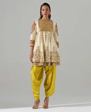 Buy Blue & Yellow Printed Maxi Dress Online - Label Ritu Kumar  International Store View