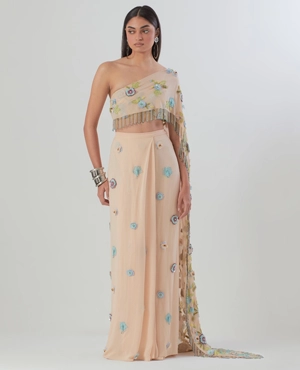 Buy Black Floral Cut-Out Maxi Dress Online - Label Ritu Kumar International  Store View