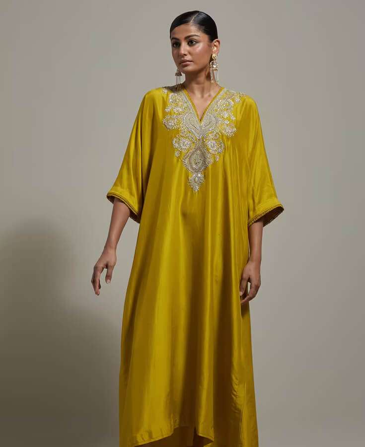 Chanderi, Silk, Pleated, Gota, Embroidery