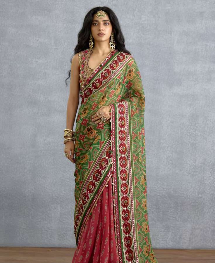 Silk, Banarasi, Printed, Mirrorwork, Salma