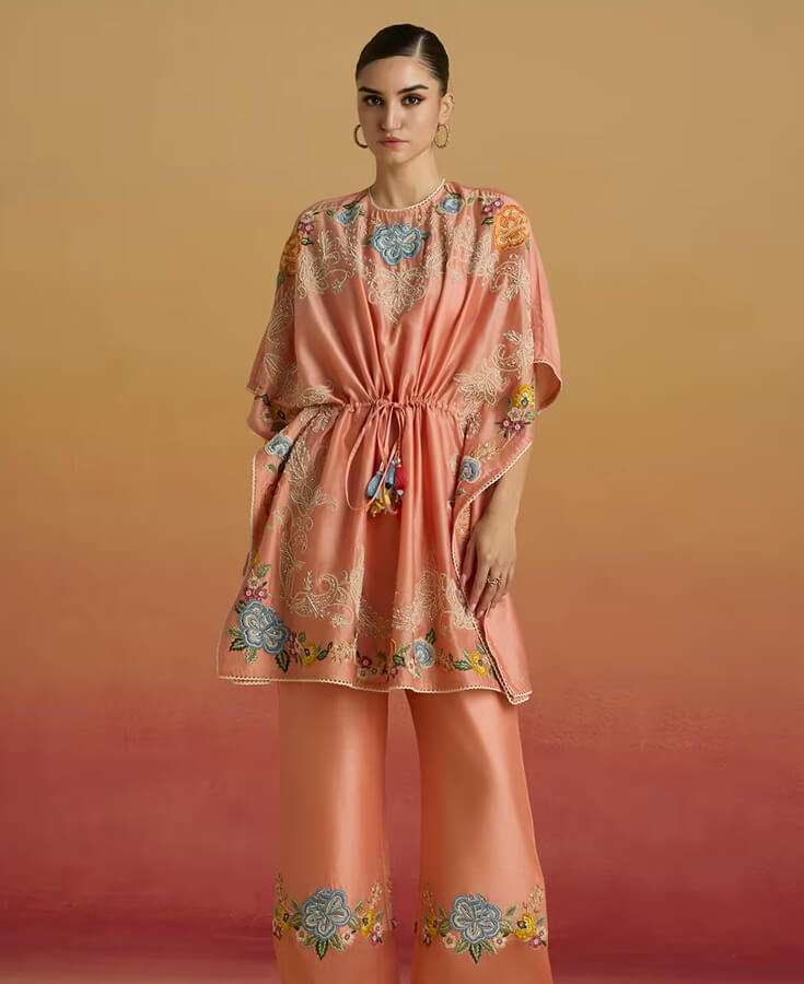 Chanderi, Silk, Pleated, Gota, Embroidery