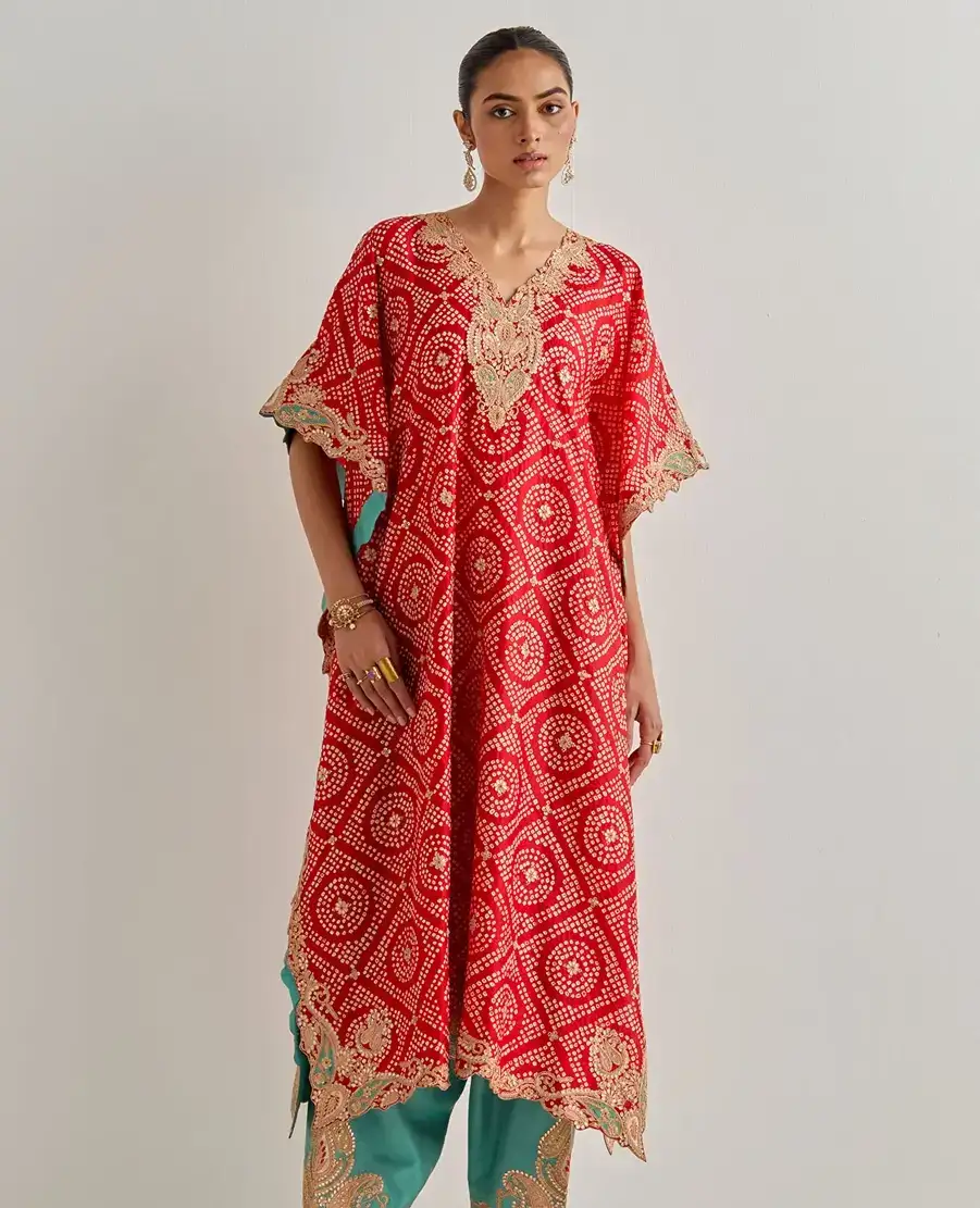 Chanderi, Silk, Pleated, Gota, Embroidery