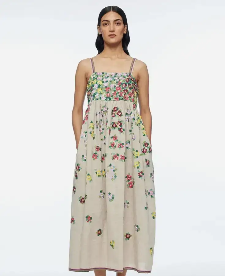 Cotton, Linen, Printed, Embroidery