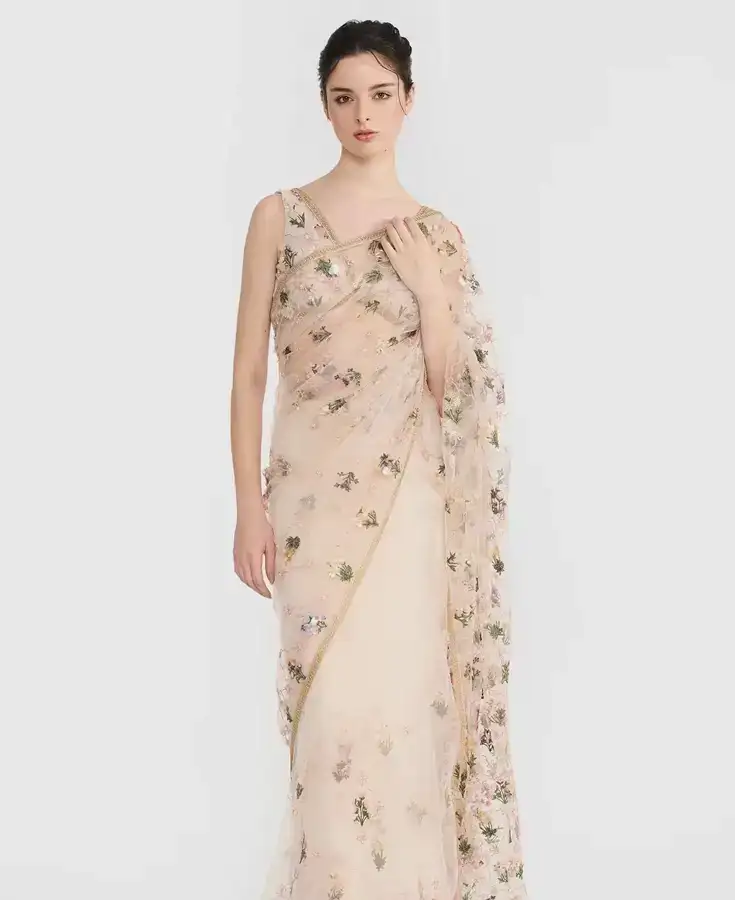 Silk, Banarasi, Printed, Mirrorwork, Salma