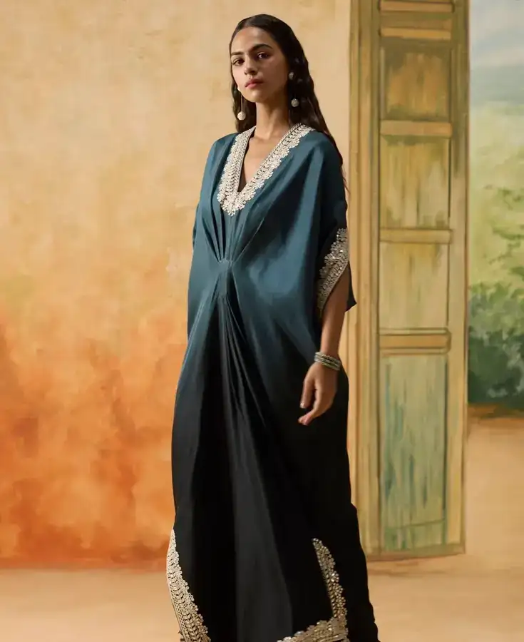 Chanderi, Silk, Pleated, Gota, Embroidery