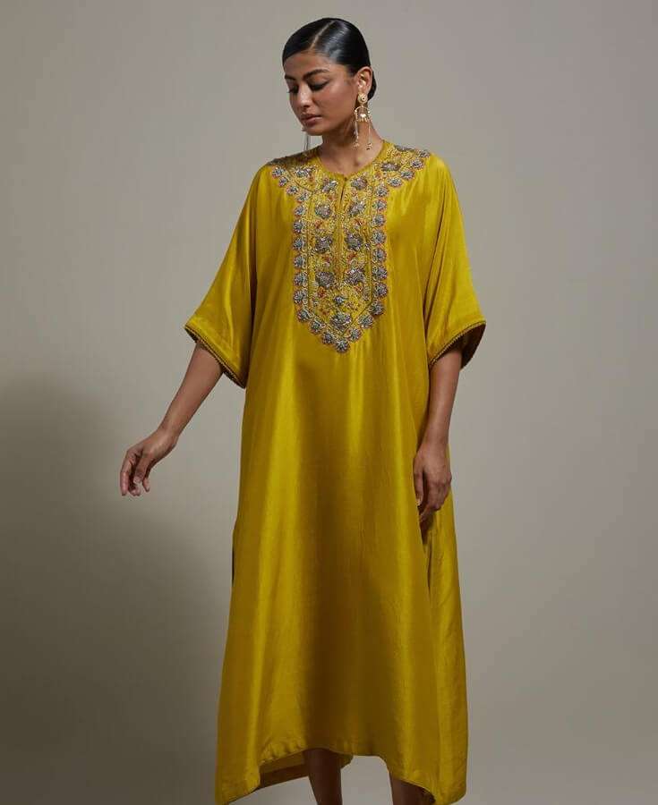 Chanderi, Silk, Pleated, Gota, Embroidery