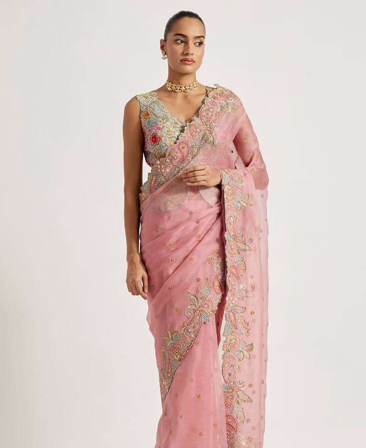 Silk, Banarasi, Printed, Mirrorwork, Salma
