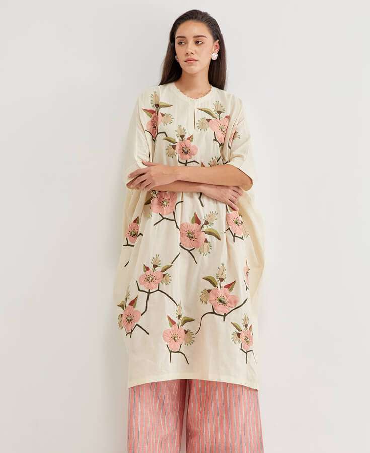 Chanderi, Silk, Pleated, Gota, Embroidery