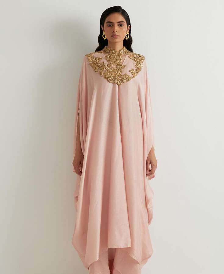 Chanderi, Silk, Pleated, Gota, Embroidery