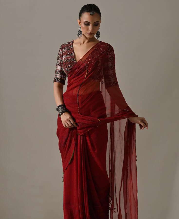 Silk, Banarasi, Printed, Mirrorwork, Salma