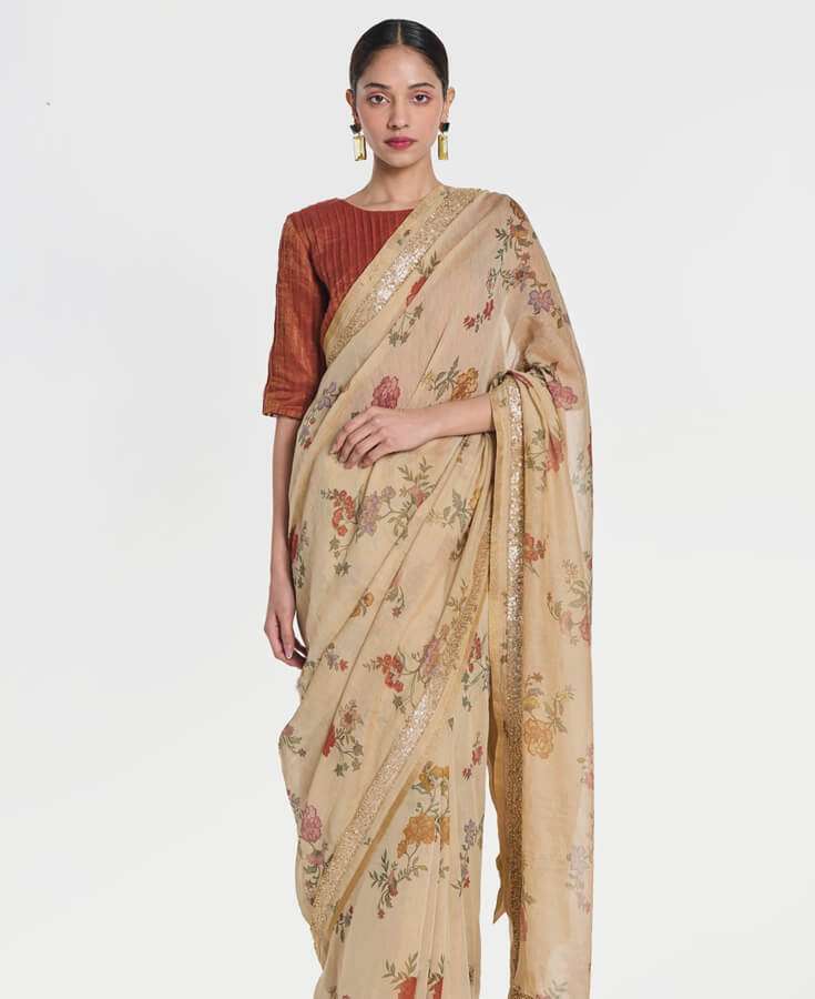 Silk, Banarasi, Printed, Mirrorwork, Salma