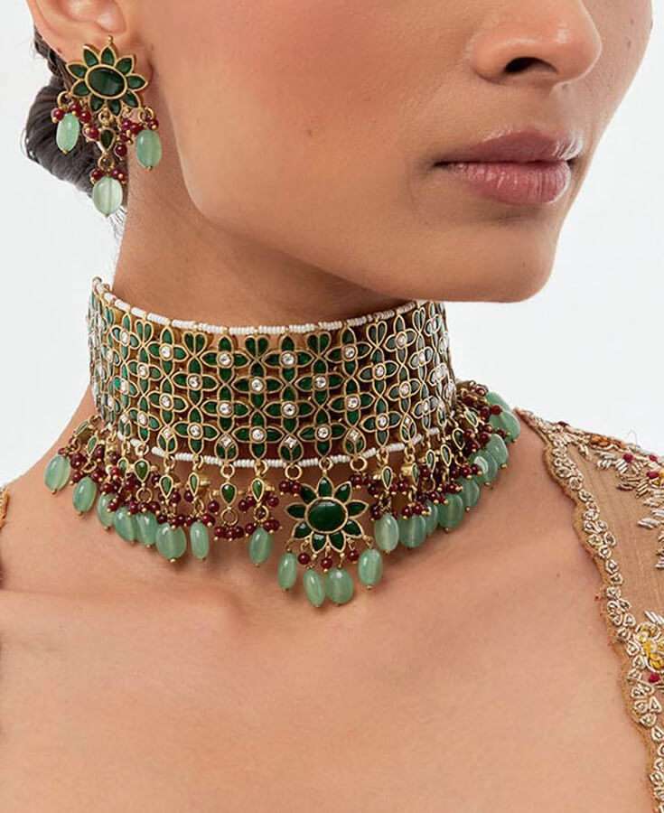 Chanderi, Silk, Pleated, Gota, Embroidery