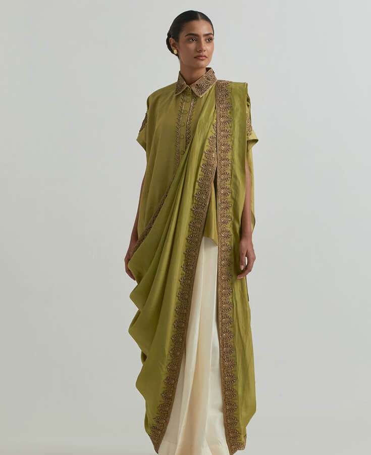 Silk, Banarasi, Printed, Mirrorwork, Salma