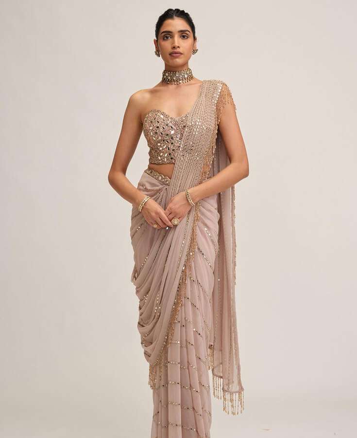 Silk, Banarasi, Printed, Mirrorwork, Salma