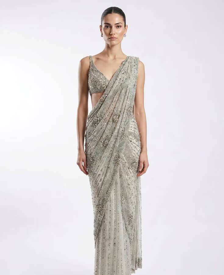 Silk, Banarasi, Printed, Mirrorwork, Salma