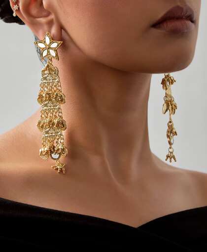 Chanderi, Silk, Pleated, Gota, Embroidery