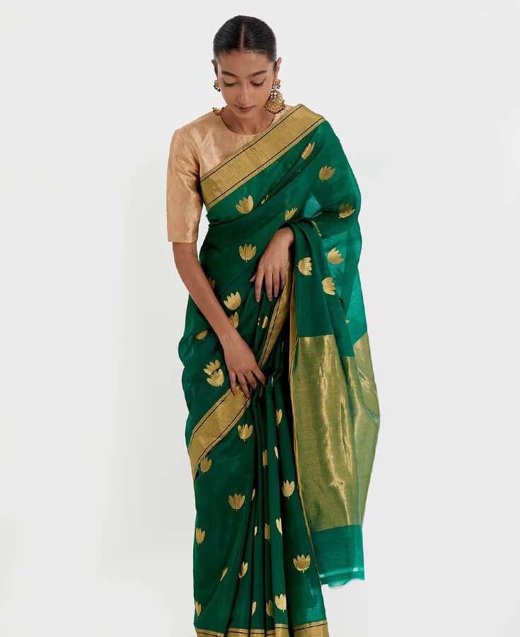 Silk, Banarasi, Printed, Mirrorwork, Salma