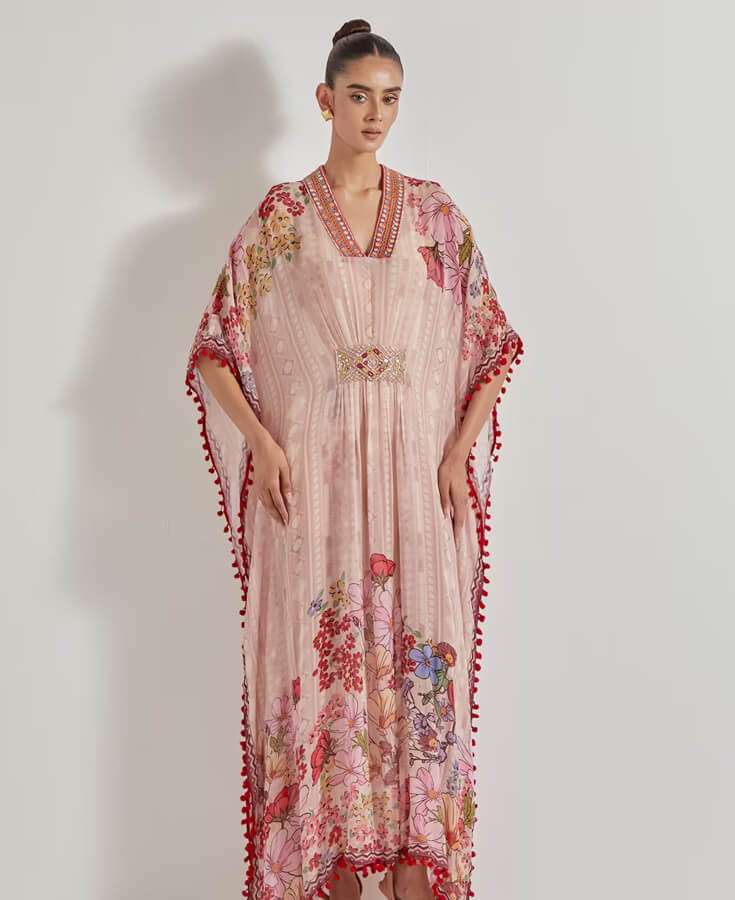 Chanderi, Silk, Pleated, Gota, Embroidery