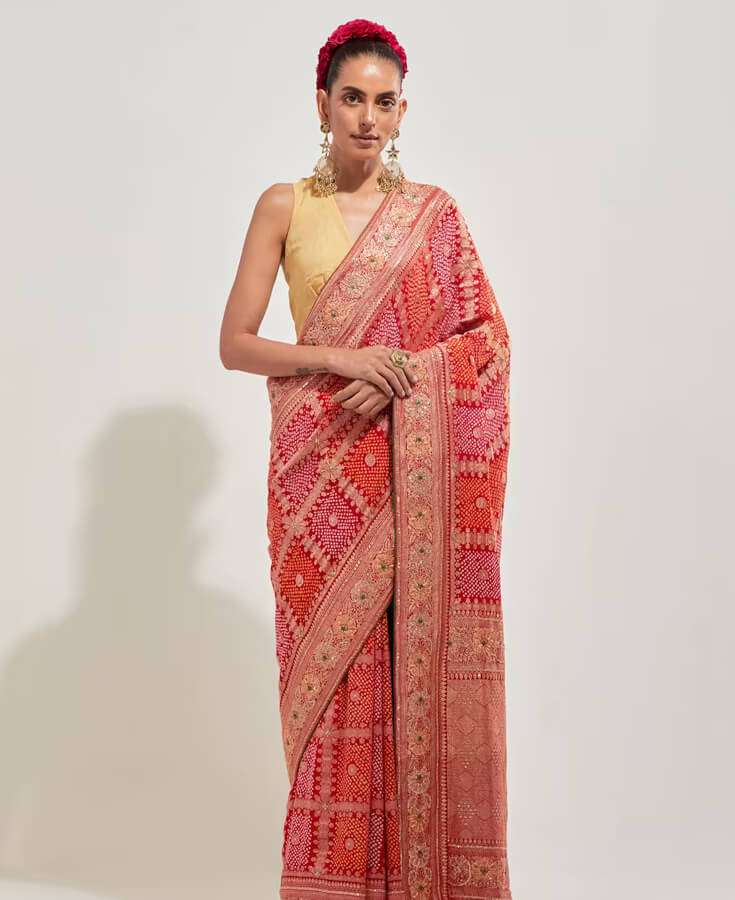 Silk, Banarasi, Printed, Mirrorwork, Salma