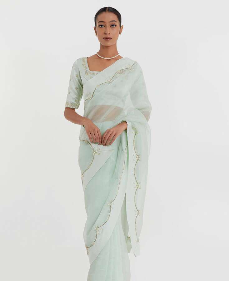 Silk, Banarasi, Printed, Mirrorwork, Salma