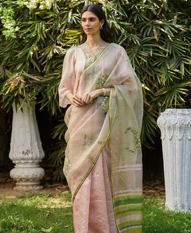 Silk, Banarasi, Printed, Mirrorwork, Salma