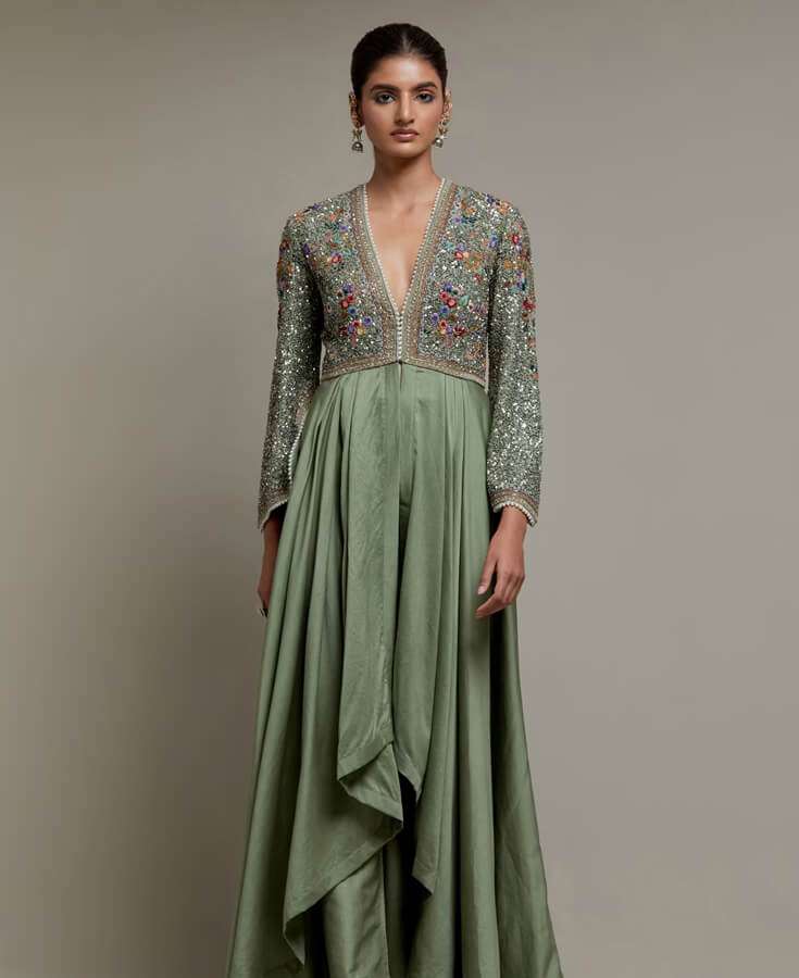 Silk, Chanderi, Embroidery, Sequin