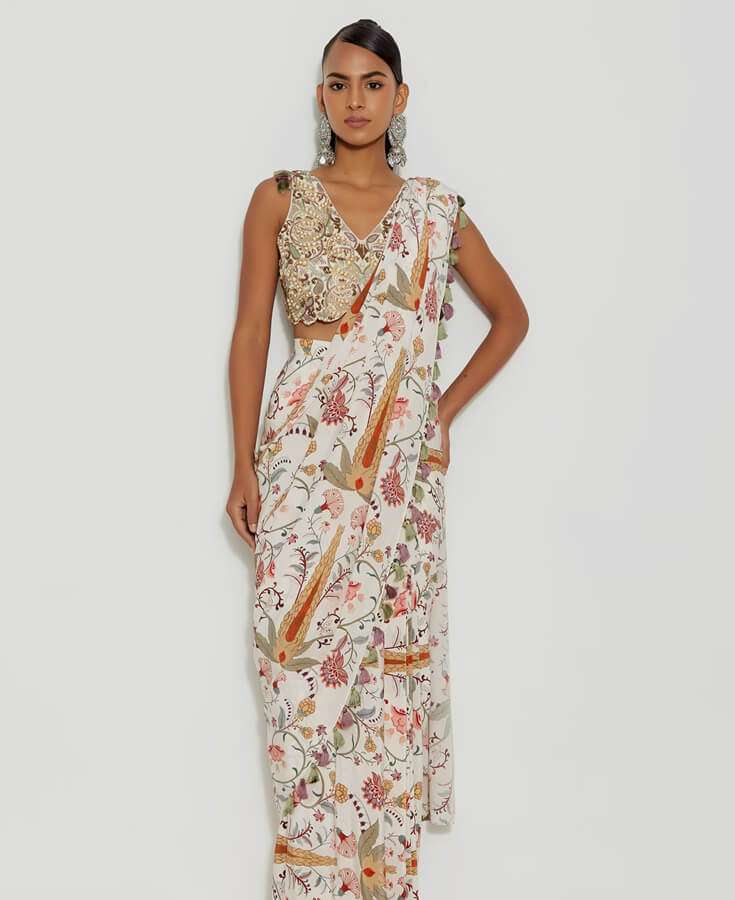 Silk, Banarasi, Printed, Mirrorwork, Salma