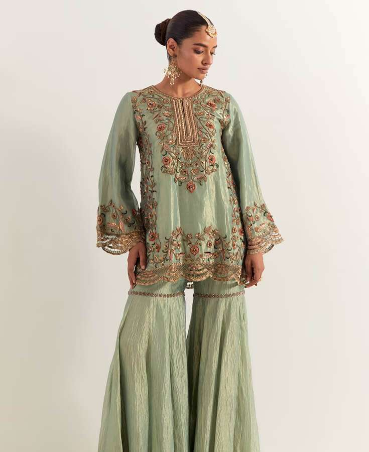 Silk, Chanderi, Embroidery, Sequin